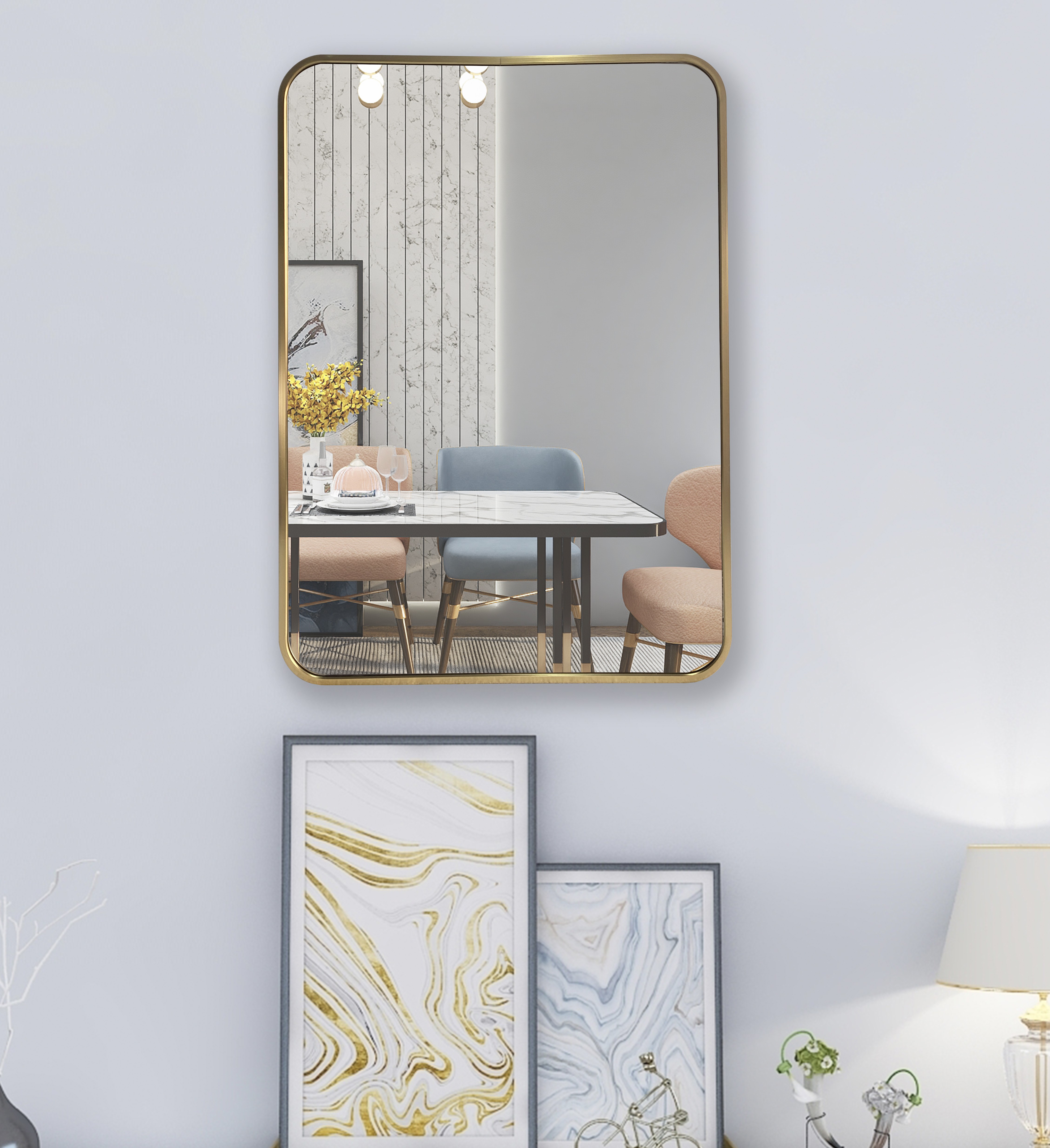 rectangle mirror with rounded corners